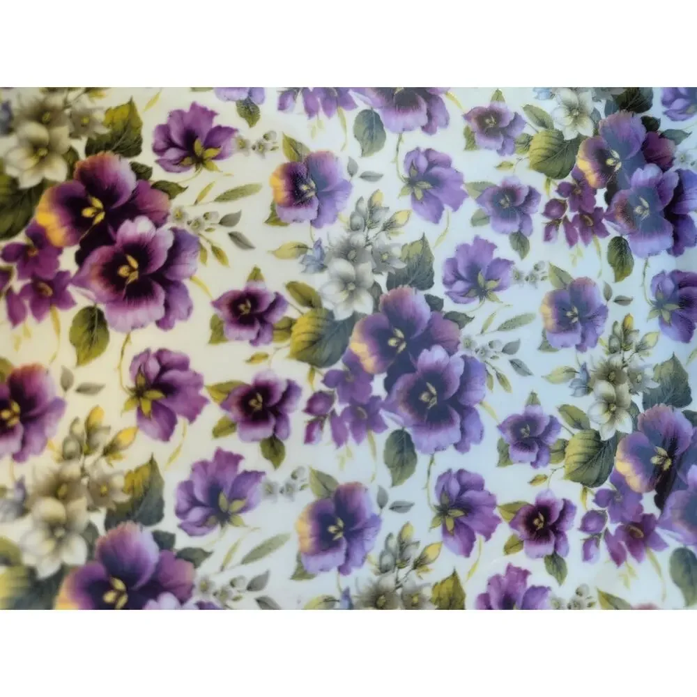 Purple Pansy Chintz porcelain serving set